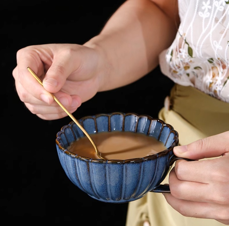 Coffee Cup Mug Vintage Ceramic Breakfast Cup - Image 3
